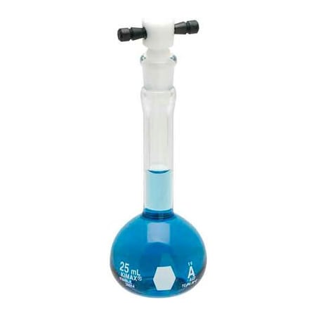 Cp Lab Safety. Kimble Kimax Class A Volumetric Flasks W/ Color-Coded PTFE Stopper, 25ML, Case of 12 28014F-25